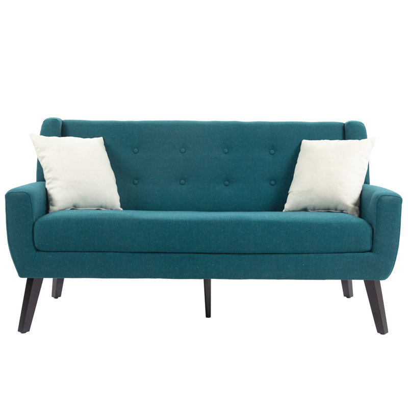 Jaqueze 159.9Cm Square Arms Sofa, Light Blue