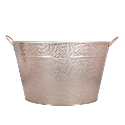 BarCraft Large Copper Champagne Bucket, Steel
