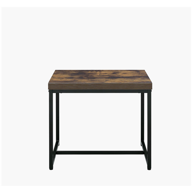 Table d'appoint en chêne patiné et noir lustré
