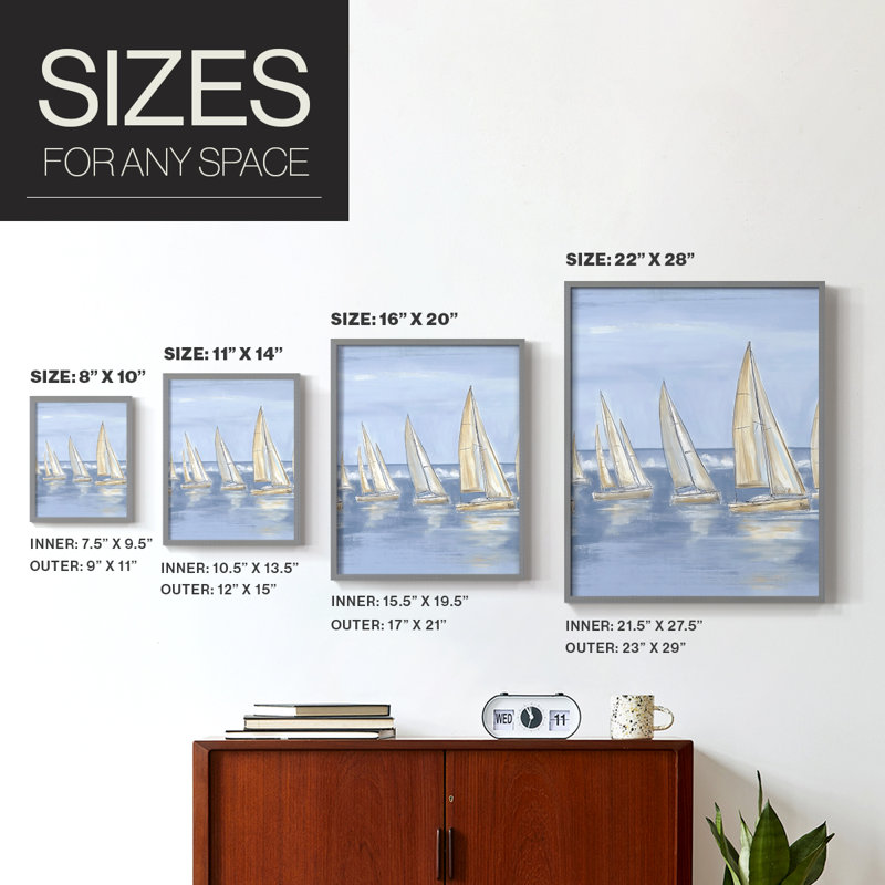 NAUTICAL Series VII, reproduction encadrée - bois massif, Gris, H 11 po x l 9 po