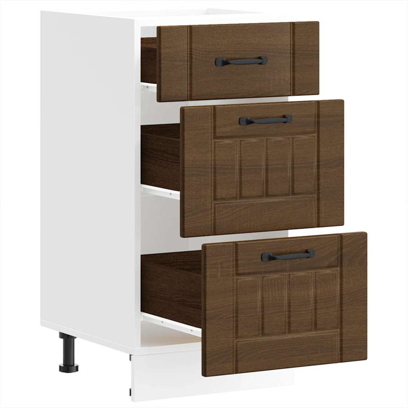 Pieds réglables en bois d'ingénierie vidaXL, Chêne brun, H 32,1 po x l 15,7 po x P 18,1 po
