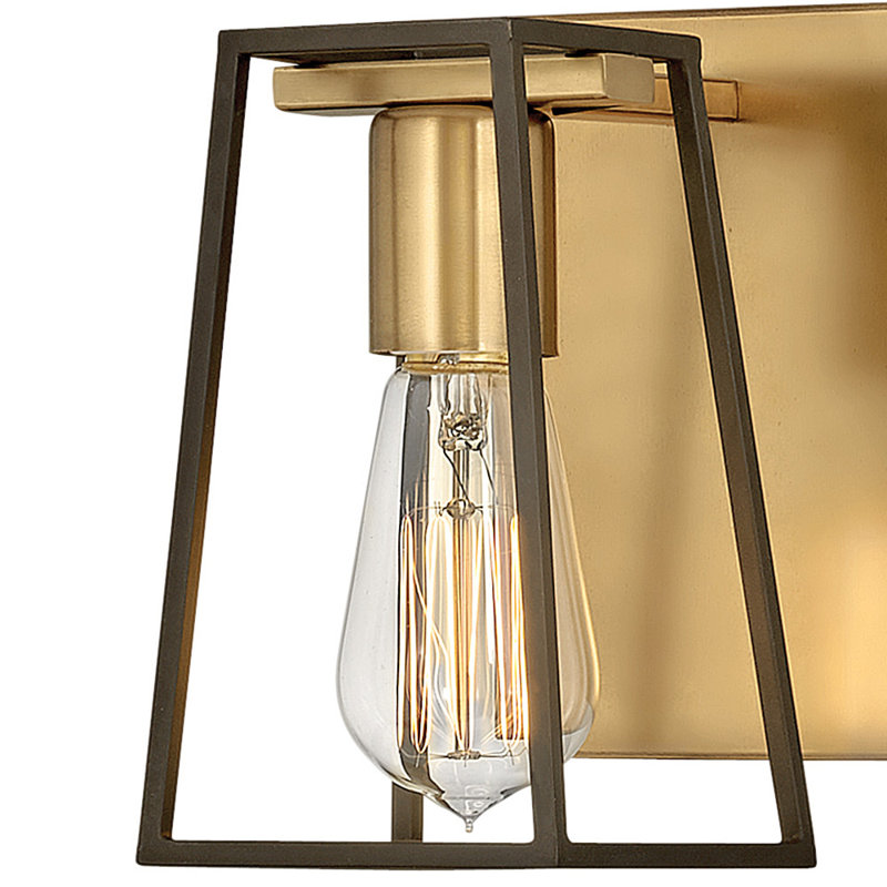 Filmore 1-Light Bath Vanity Open Cage Wall Sconce, Oil Rubbed Bronze/Heritage Brass