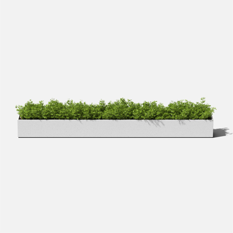 Boîte à fleurs en plastique Geo Series, Blanc, H 3 po x l 32 po x P 3,5 po, Ensemble de 1