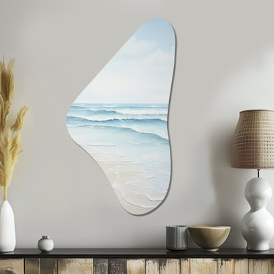 Beach Photo Tranquil Waters I - Coastal Beach Boomerang Shape Irregular Metal Wall Decor