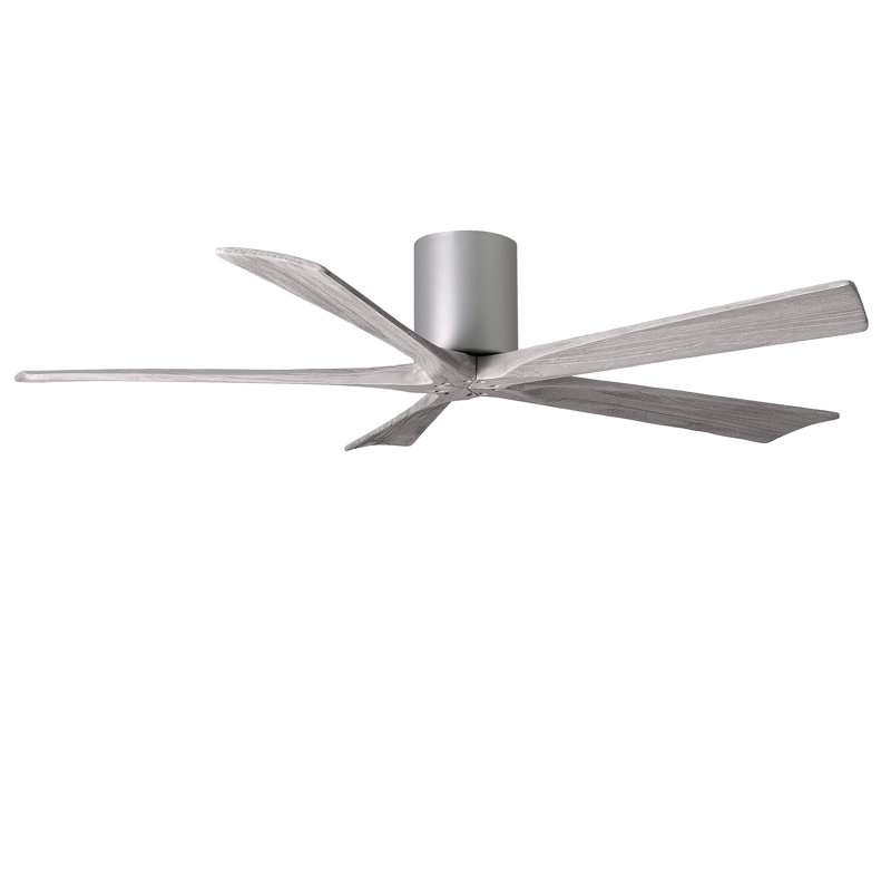 Ventilateur à pales encastré 5 pales Irene, Nickel brossé, Ton bois de grange, Finition du boîtier du ventilateur