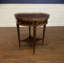 Round Mahogany End Table with Brass Gallery