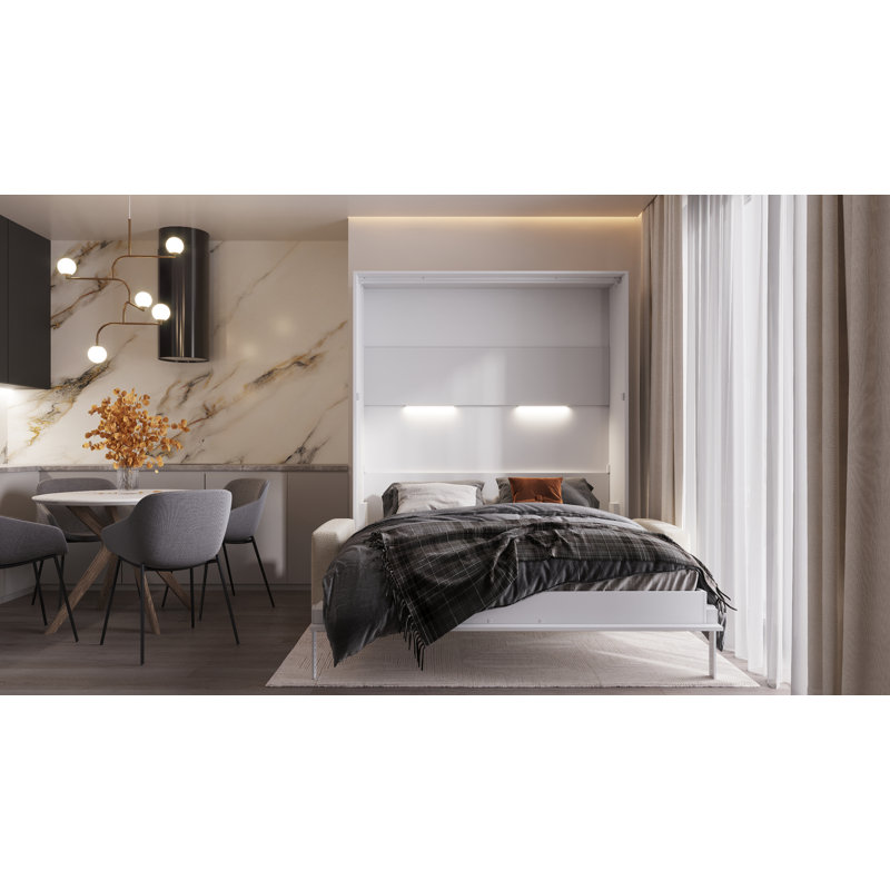 Neidelin Upholstered Bed, White/Cream