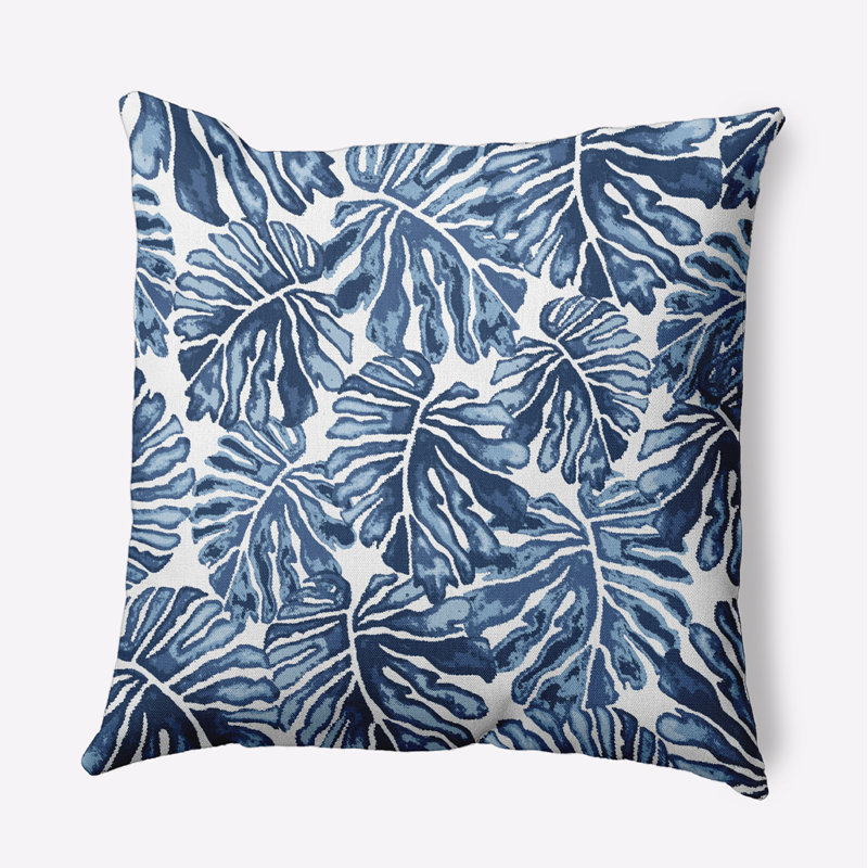 Tropical Resort Floral Reversible Throw Pillow, Blue, 26" H x 26" W x 3" D