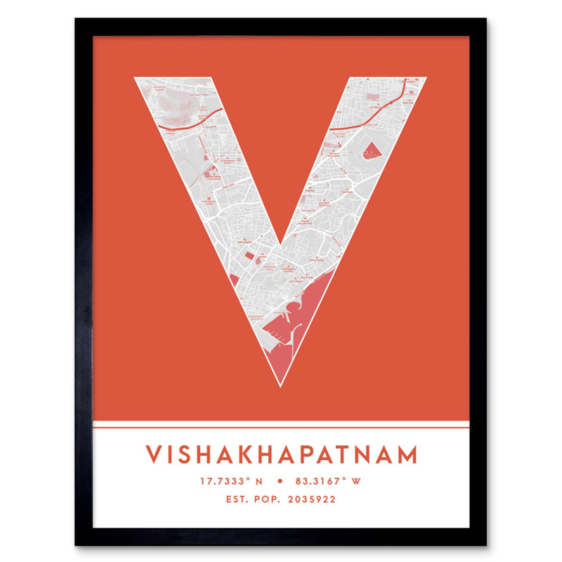 Vishakhapatnam India City Map - Single Picture Frame Typography