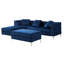 Canapé modulaire réversible en velours de 104 po avec deux repose-pieds Marciano-1720872140