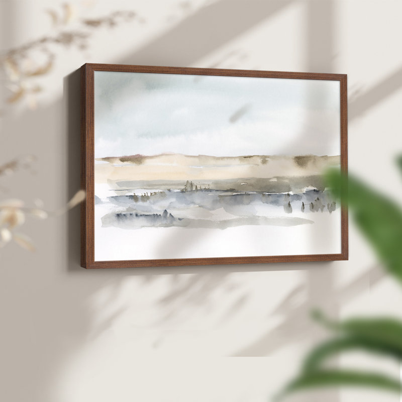 Marsh Dunes II - reproduction encadrée - réaménageable, H 8 po x l 10 po, Noyer