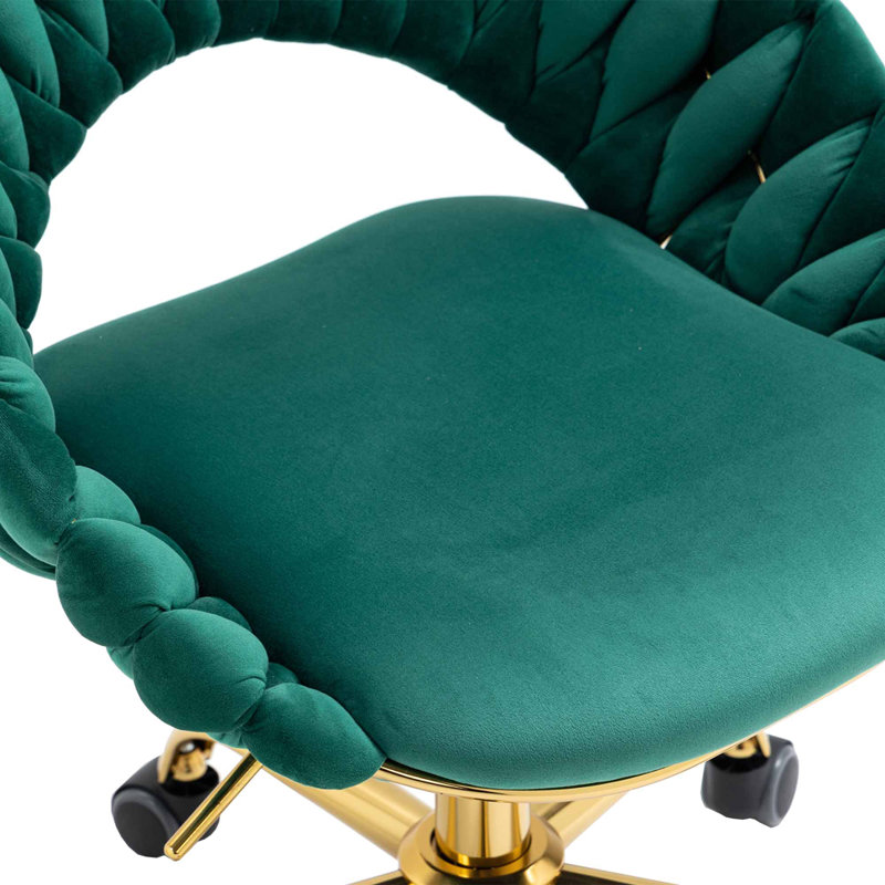 Quadry Velvet Task Chair, Emerald