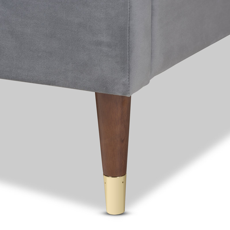 Laquentin Upholstered Platform Bed, King, Charcoal Gray