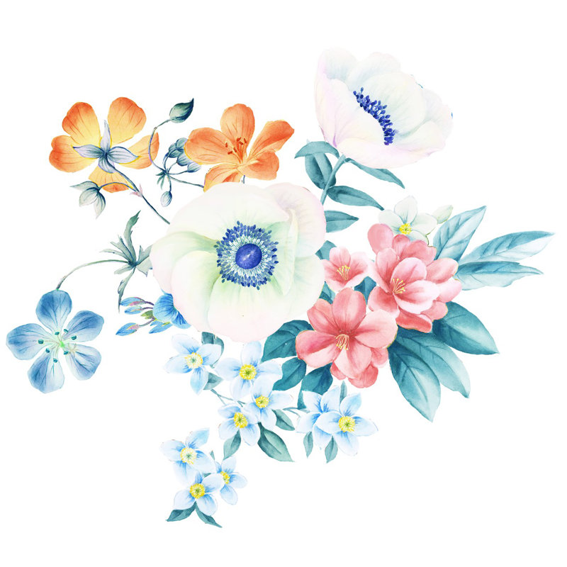 Peel & Stick Floral Wall Mural, 8.33' W x 8.33' L