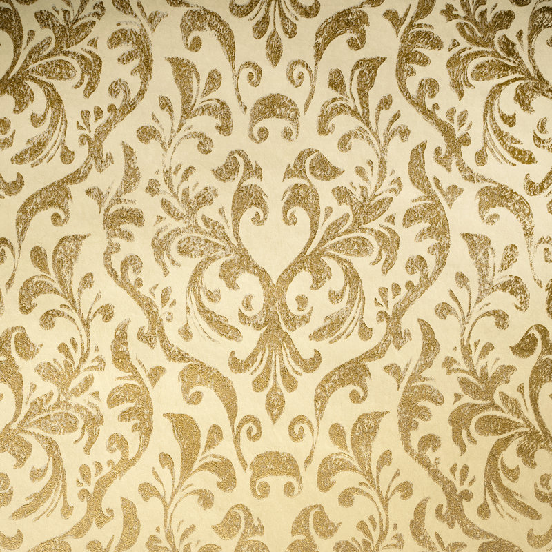 Notting 10.05m x 53cm 3D Embossed Metallic Wallpaper Roll, Brown Gold