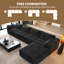 Canapé modulaire Boneless LoveSeat Cloud, canapé en velours côtelé l 78,7 po avec repose-pieds, 3 pièces, aucun assemblage requis-1812752064-1812752061