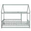 Lit en bois pour lit simple avec structure de toit, garde-corps de sécurité-165406666-165406660
