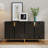Modern 2-Door Accent Storage Cabinet, Sideboard with Metal Base, Geometric Pattern Buffet Cabinet-1934303329-1934303331-1934303330