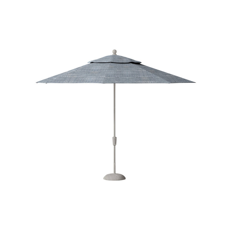 Parasol de marché octogonal à inclinaison automatique 108 po x 108 po Crank, Chambray Rollo, Huître