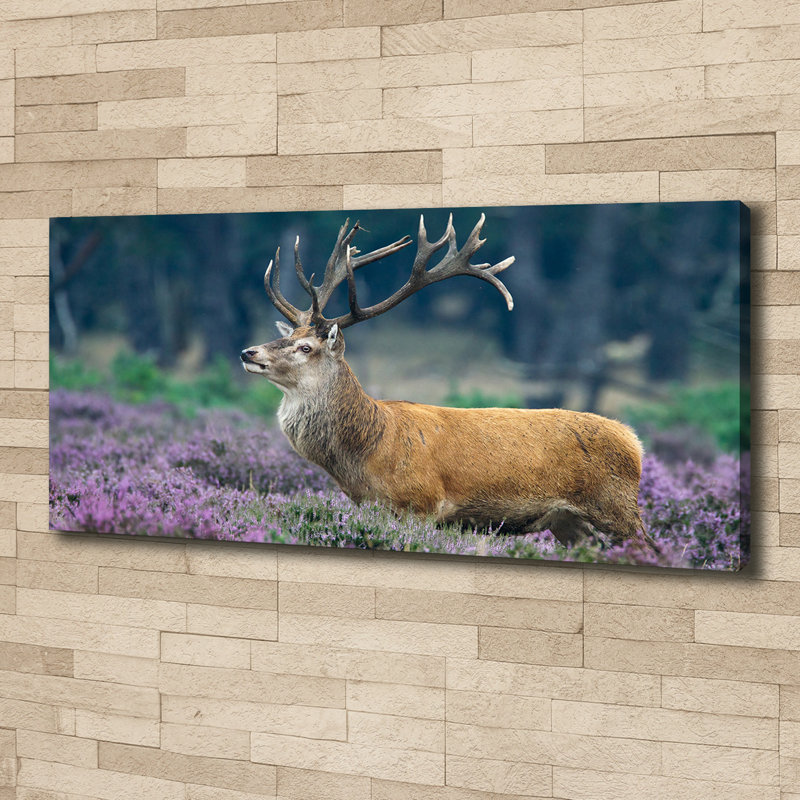 Deer Among Lavender - Wrapped Canvas Print