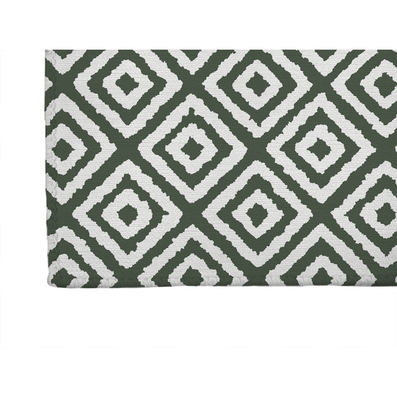 Ikat Grunge Non-Slip Outdoor Rug, Runner 2'6" x 8'