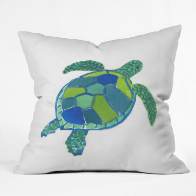 Sea Turtle by Laura Trevey Indoor/Outdoor Throw Pillow