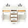 Tidworth 60'' Solid Wood Double Bathroom Vanity with 1.5'' White Quartz Top, Rectangular Sinks