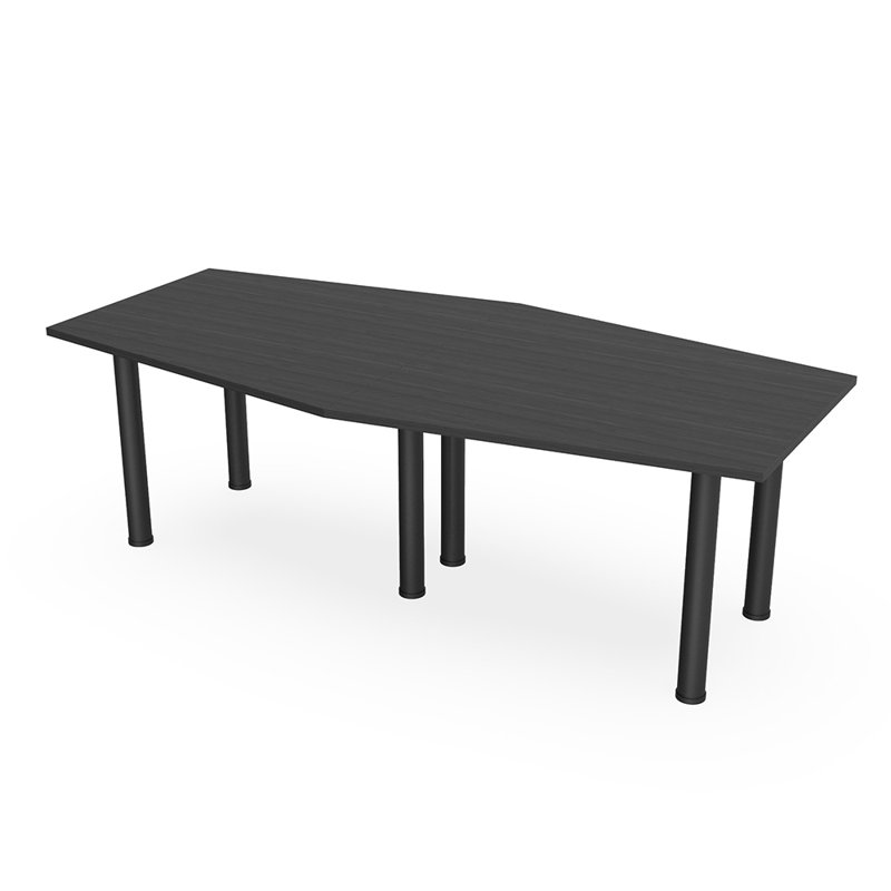Table hexagonale avec pieds Nyemia, L 96 po x l 48 po, Nuit asiatique, Noir mat
