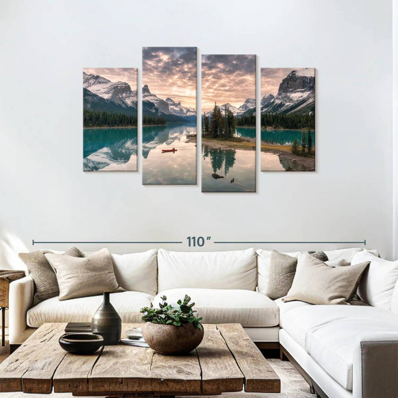 Alvord Canoeing On Maligne Lake, 48" H x 75" W