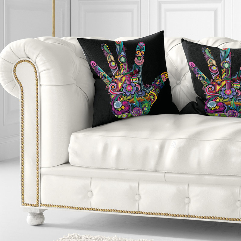  Coussin abstrait arc-en-ciel, 16 po x 1 po, Coussin décoratif