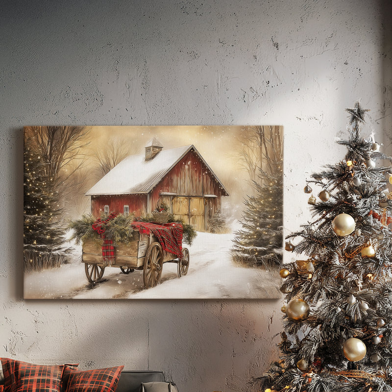 Dawn of Candlelit Village - Toile tendue avec châssis de qualité supérieure, H 40 po x l 60 po