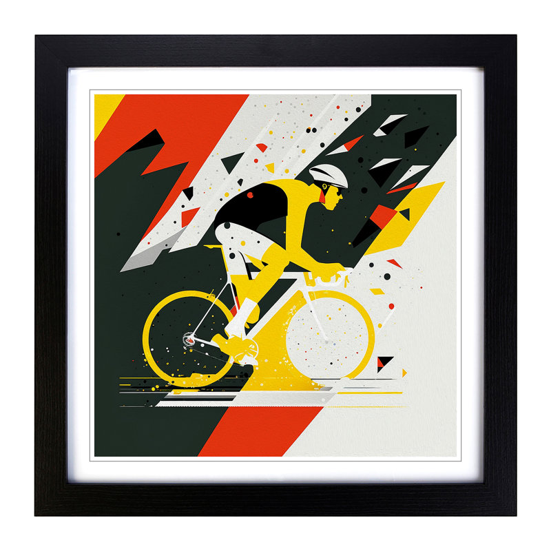 Tour De France Suprematism - Framed Print, Black