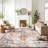 Beverly Oriental Orange/Blue/Cream Area Rug-1390942456