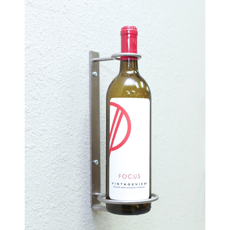 Knooce Wall Mounted Wine Bottle Rack, Nickel