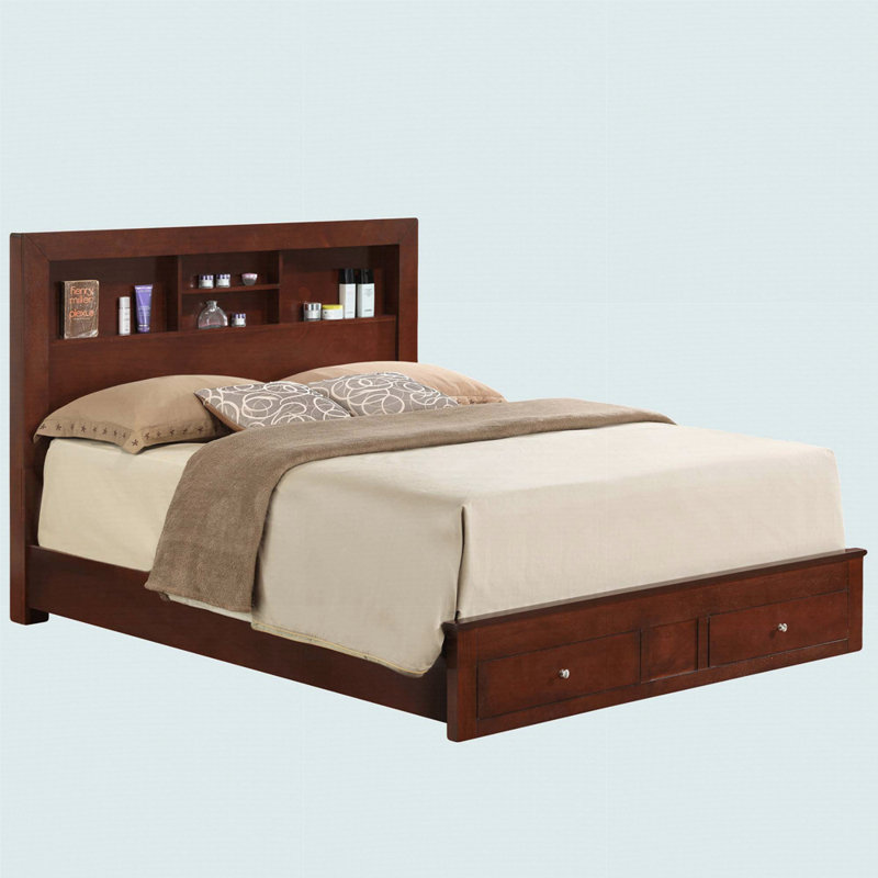 Transitional Cherry Full Storage Bed