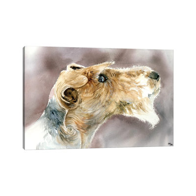 Wire Haired Fox Terrier by Judith Stein - Wrapped Canvas Painting