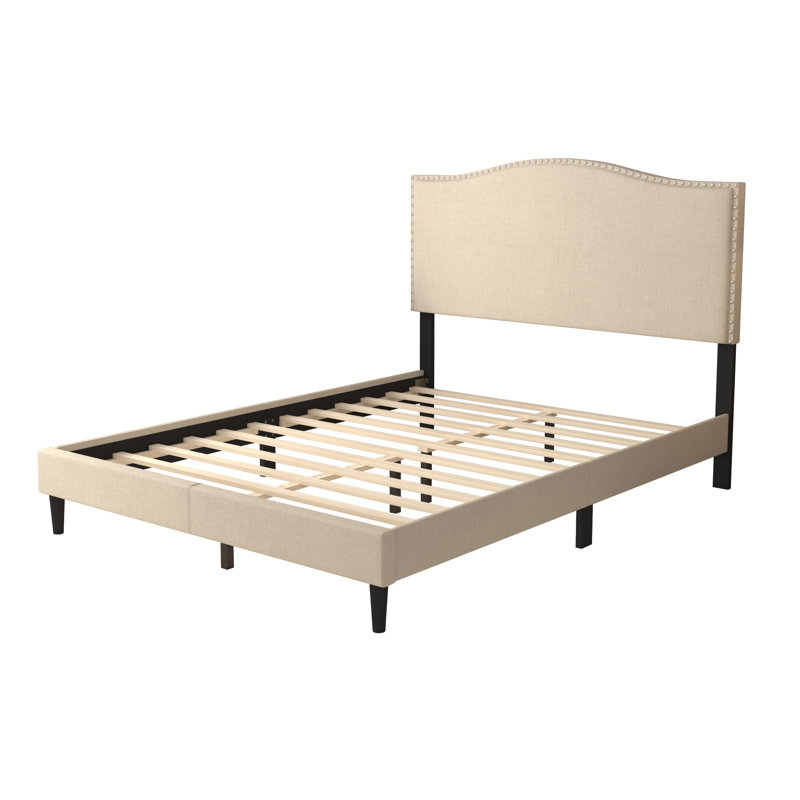 Arne Upholstered Platform Bed, Full / Double, Beige