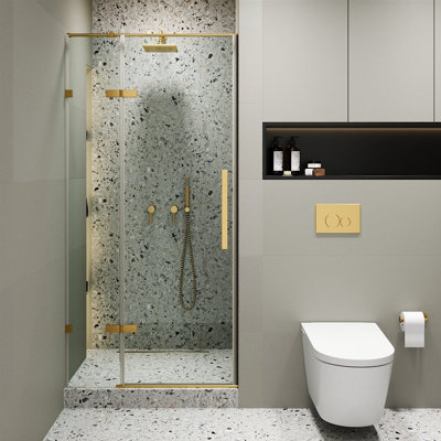Porte de douche à charnière sans cadre l 36 po x H 74,25 po