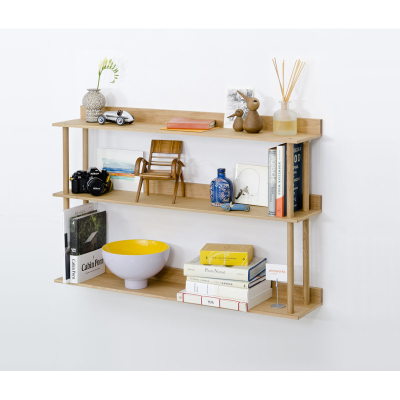 Bostic 100cm W Solid Wood Shelving Unit, Oak