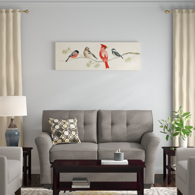 Festive Birds Panel I, impression sur toile tendue, H 16 po x l 48 po x P 1,5 po, Toile tendue