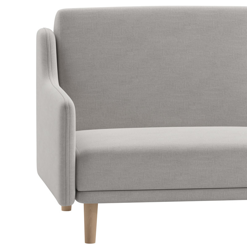Canapé-lit à accoudoirs carrés 72 po Prima, Mélange de polyester gris