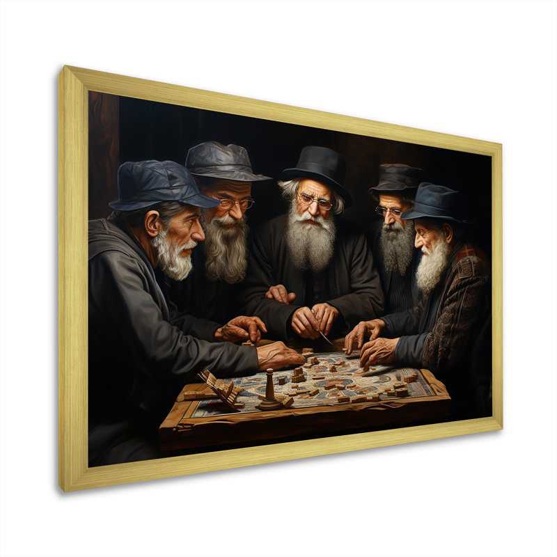 Judaïsme dévotion II - impression, Cadre doré simple, H 30 po x l 40 po x P 1,5 po