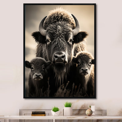 Bison Bison Family Bond - Bison Framed Prints