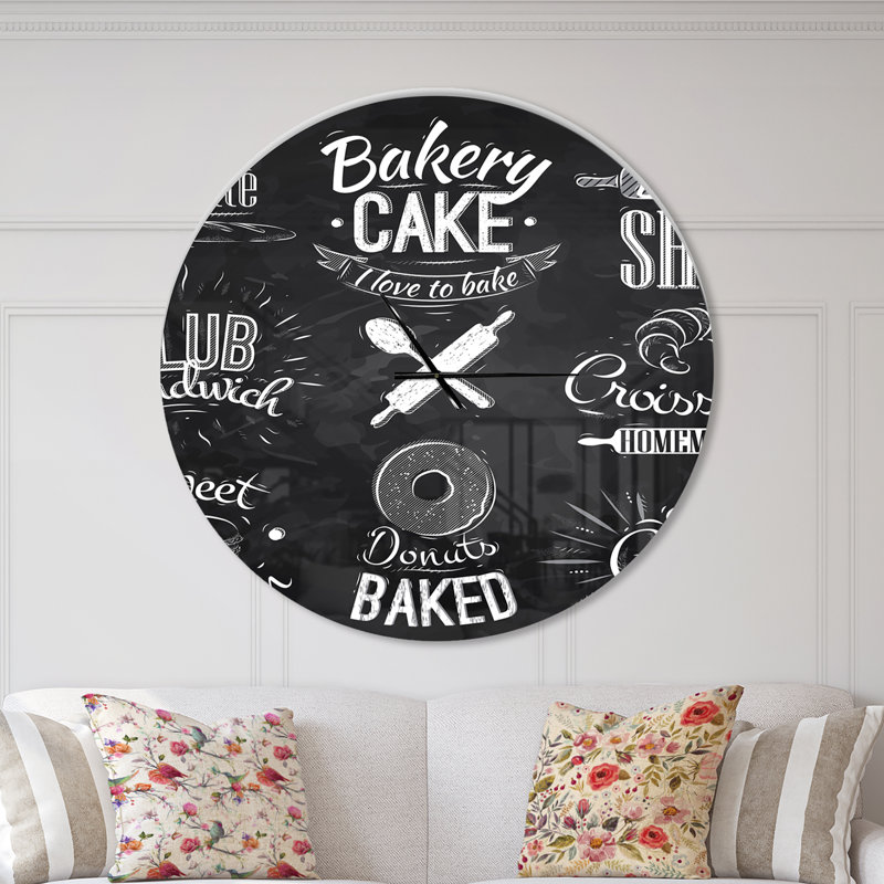 Personnages de boulangerie - horloge murale moderne, Surdimensionné