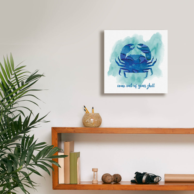  «Crab 3» par Erin Clark, art mural sur toile, 12 po x 12 po, H 12 po x l 12 po x P 0,75 po