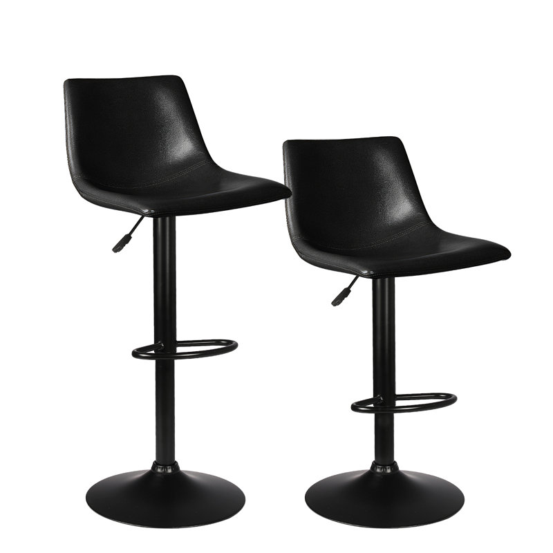 Ensemble de 2 tabourets de bar pivotants Halima Rockel, Noir, 2 