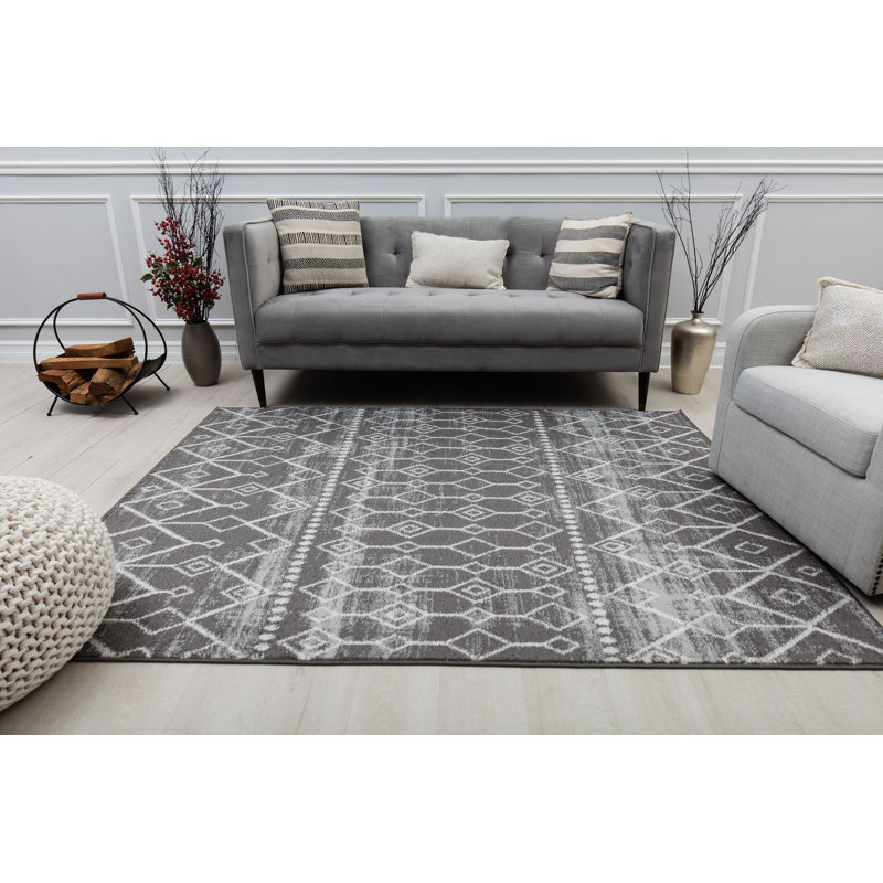 Tapis gris anthracite Ildiko Knox, Rectangle 8 pi 3 po x 10 pi