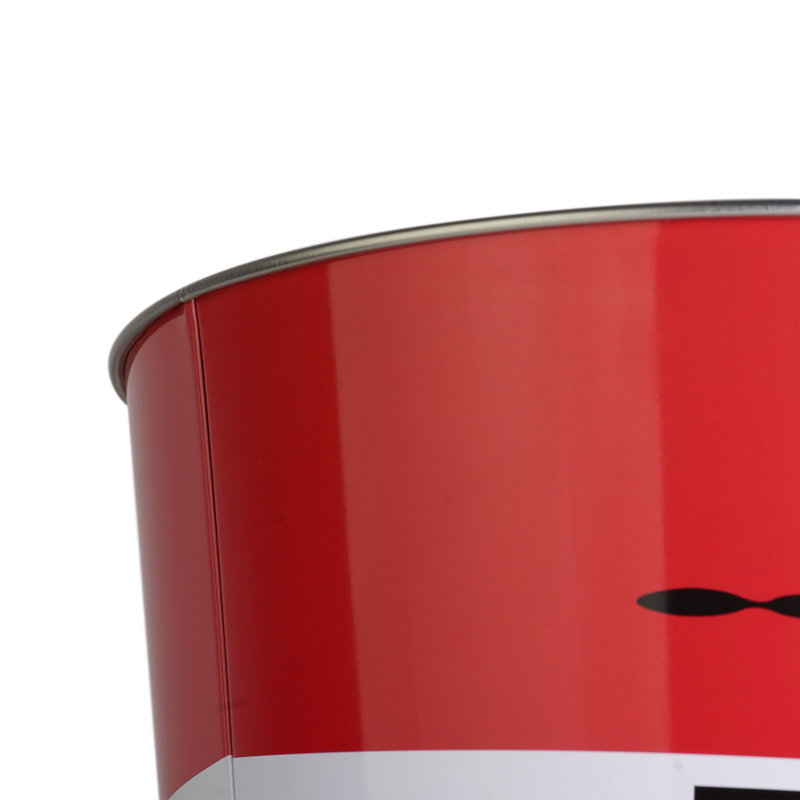 Jeep Red and Blue Metal Decorative Trash Can