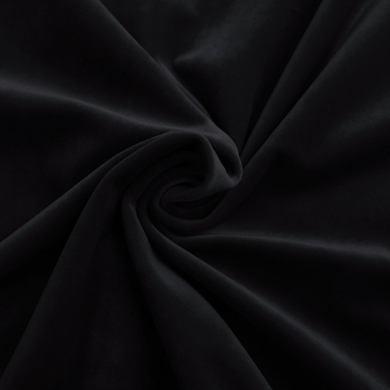 Velvet Curtains Thermal Insulated Sound Reducing Heavy Matt Heat & Chill Resistant Drapes for Home Decoration, 2 Panel, Black