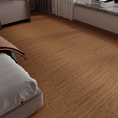 36.22” W X 5.2” L X 0.47” H Carbonized Solid Strand Woven Bamboo Flooring, Wear-resistant, Moisture-proof (18.3 Sq.ft/case)